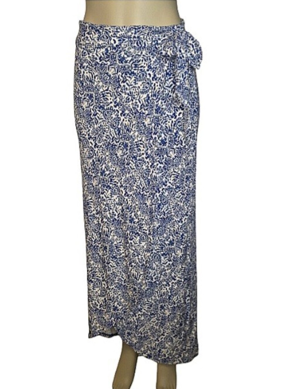 Cynthia Rowley Blue Paisley Wrap Skirt Size S
